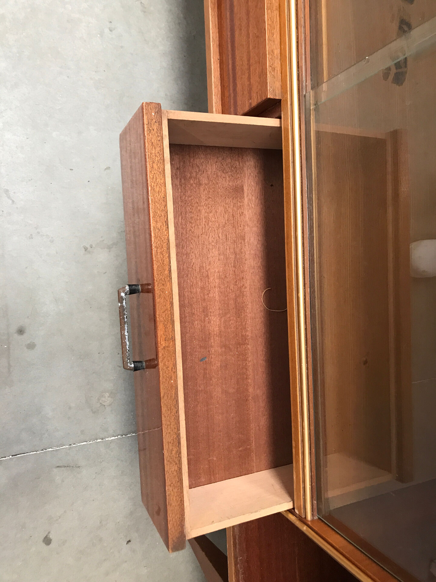 Vintage 1960s enfilade in varnished cherry wood.