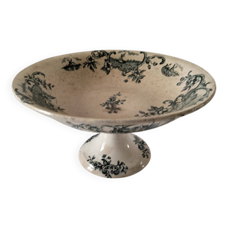Fine earthenware bowl on a pedestal base – Grigny factory, circa 1830–1860