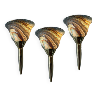 Venetian Art Murano Glass Sconces Set of 3