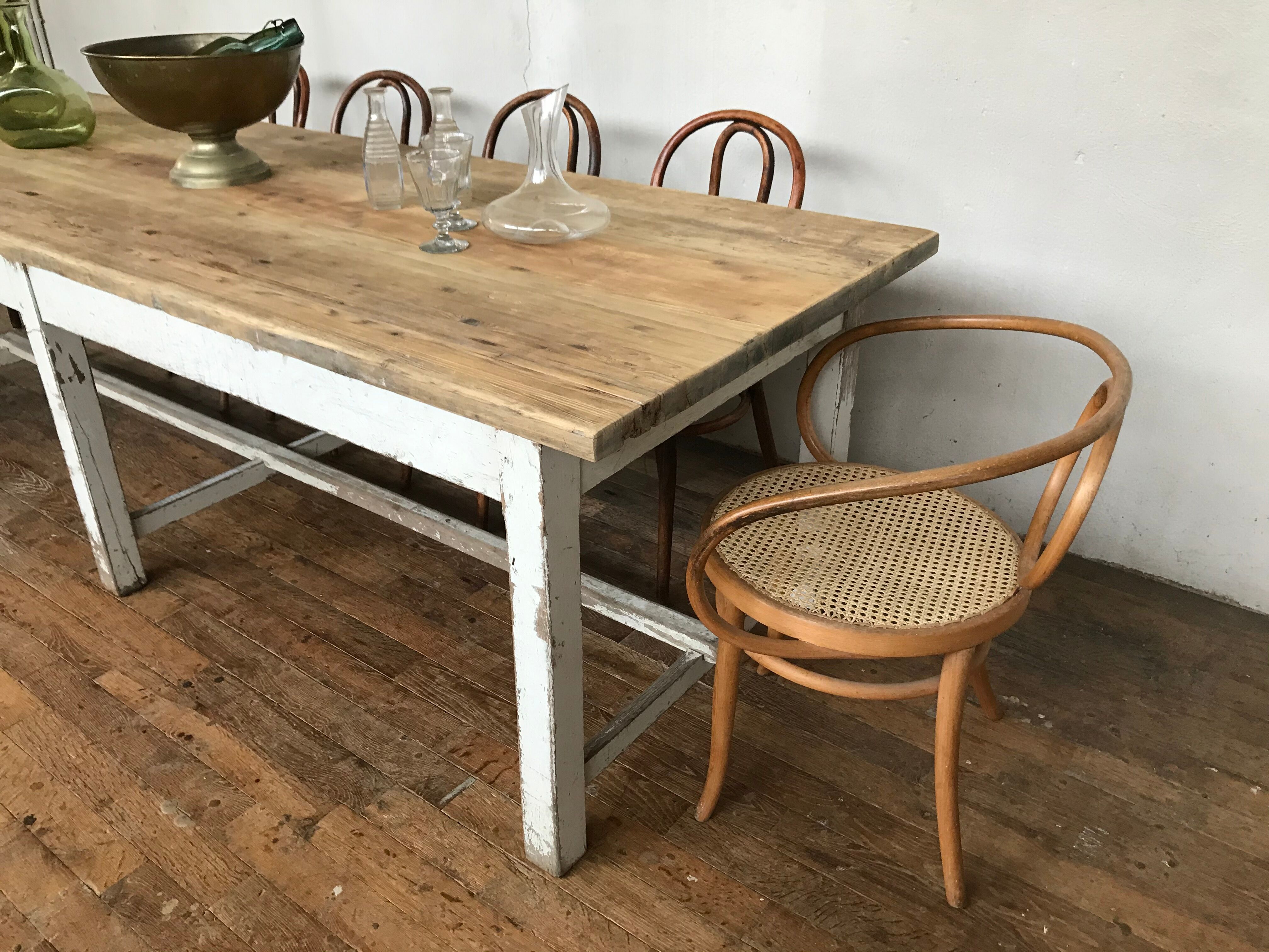 Vintage farm or workshop table early 20th century design
