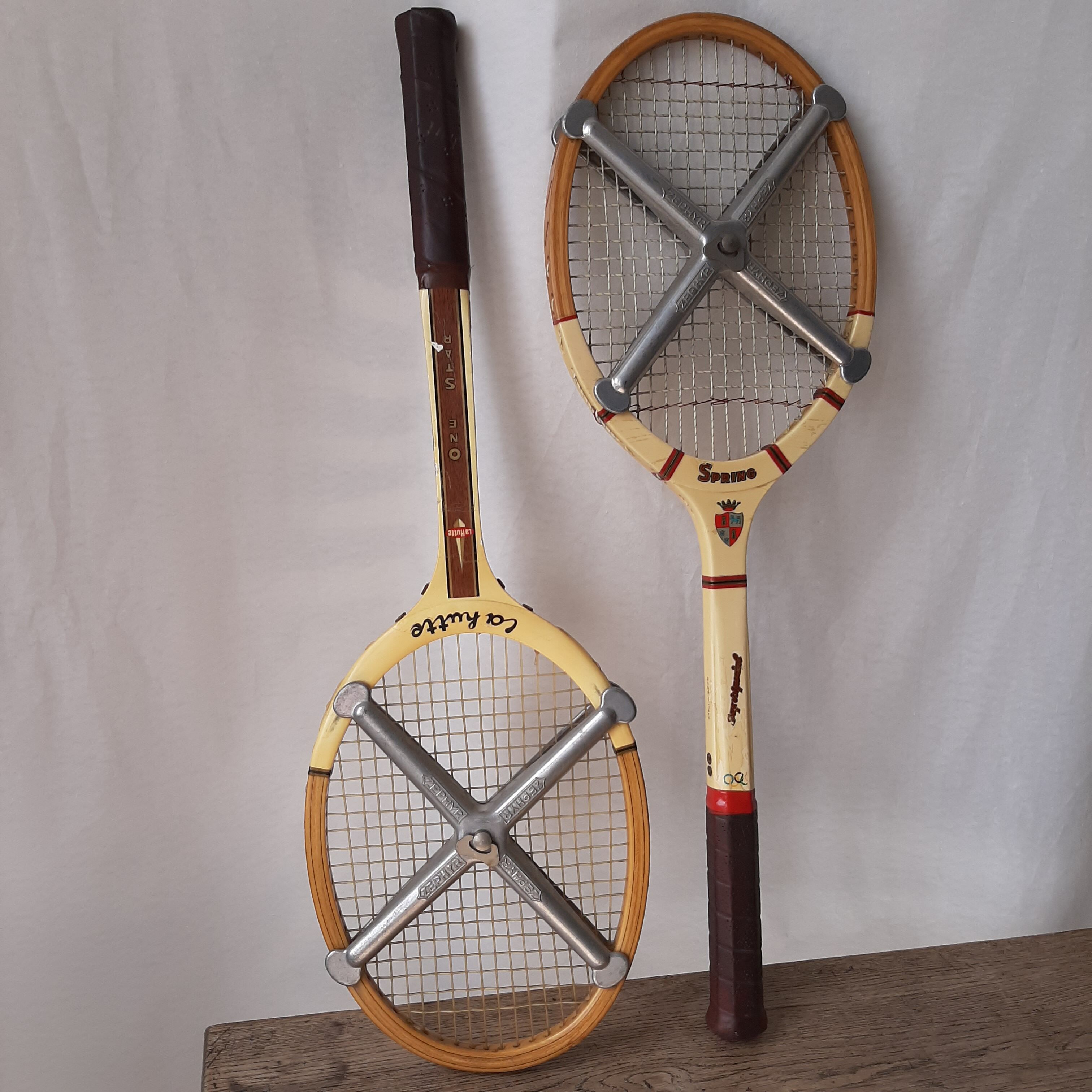 Set of 2 vintage wooden tennis rackets