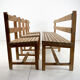 Vintage Wooden Dining Set of Bench & 3 Chairs