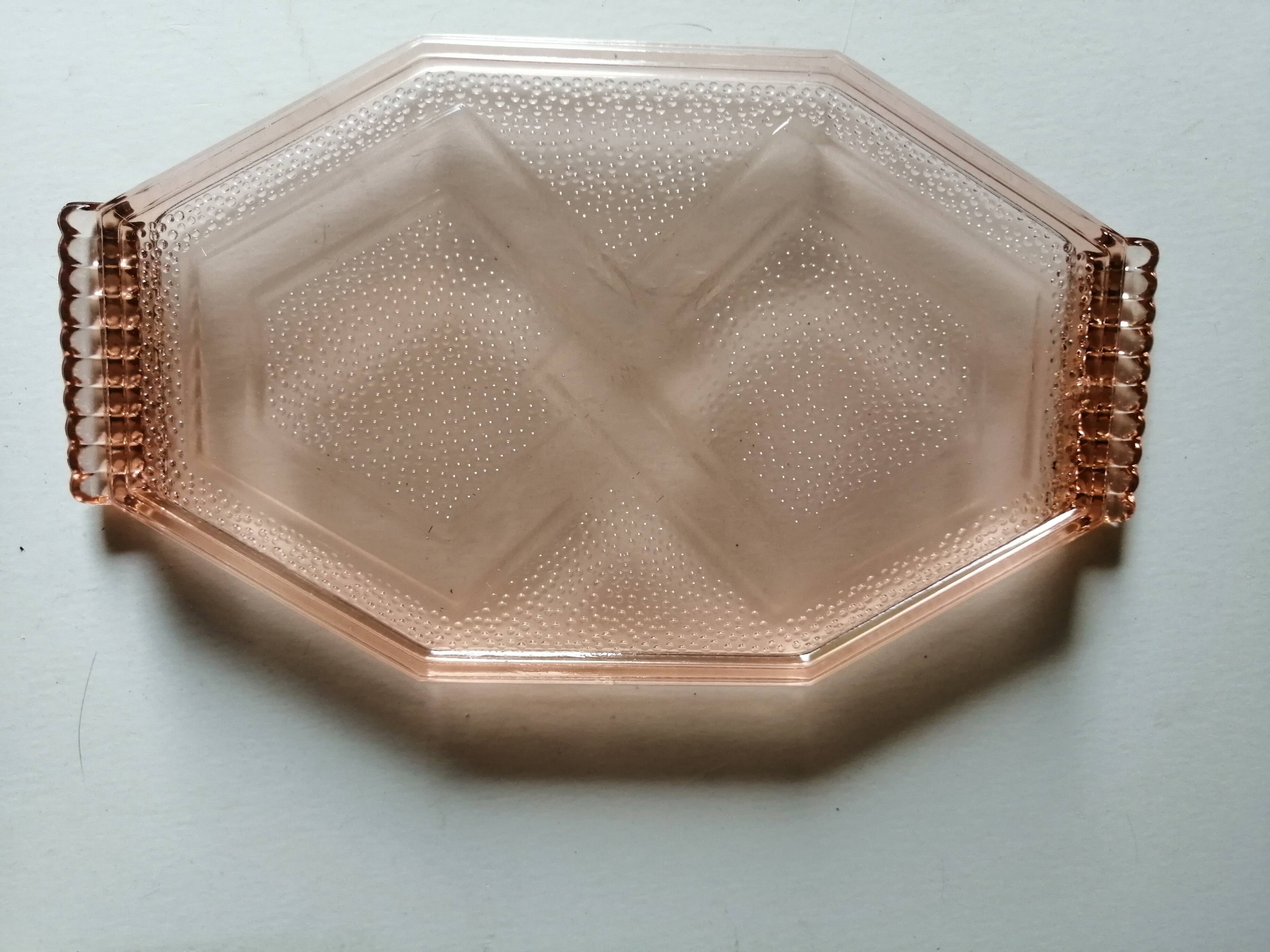 Art deco pink dish