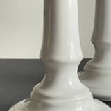 Antique White Ceramic Candlesticks