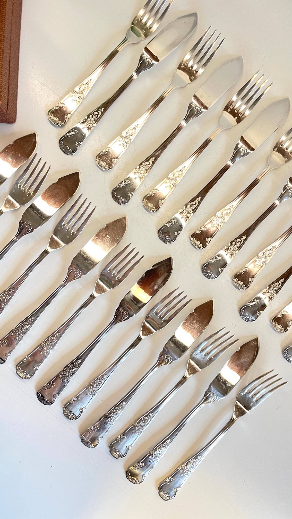 PLATIL 12 Couverts à Poisson  Métal Argenté