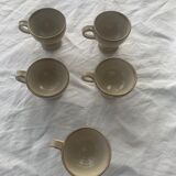 5 stoneware cups, vintage and design
