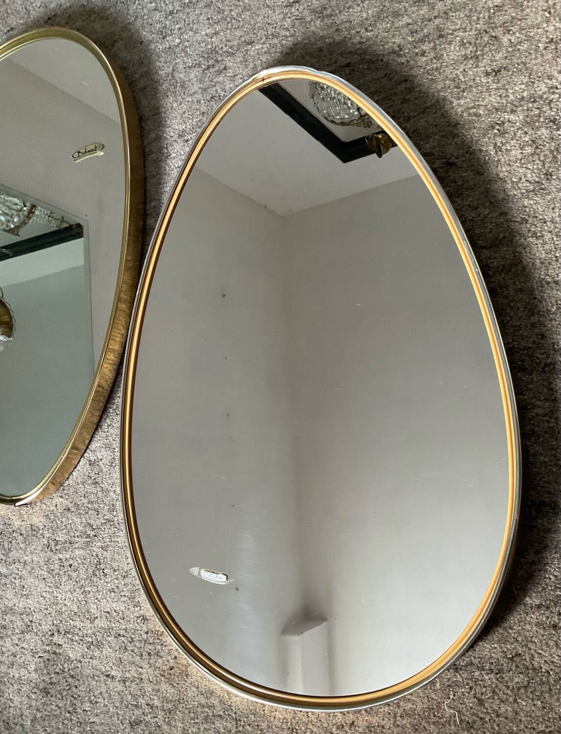 Pair of vintage free-form mirrors from the 60s and 70s