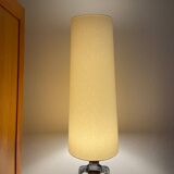 Floor lamp in ecru fabric and ceramic, 1970
