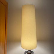 Ecru fabric and ceramic floor lamp, 1970