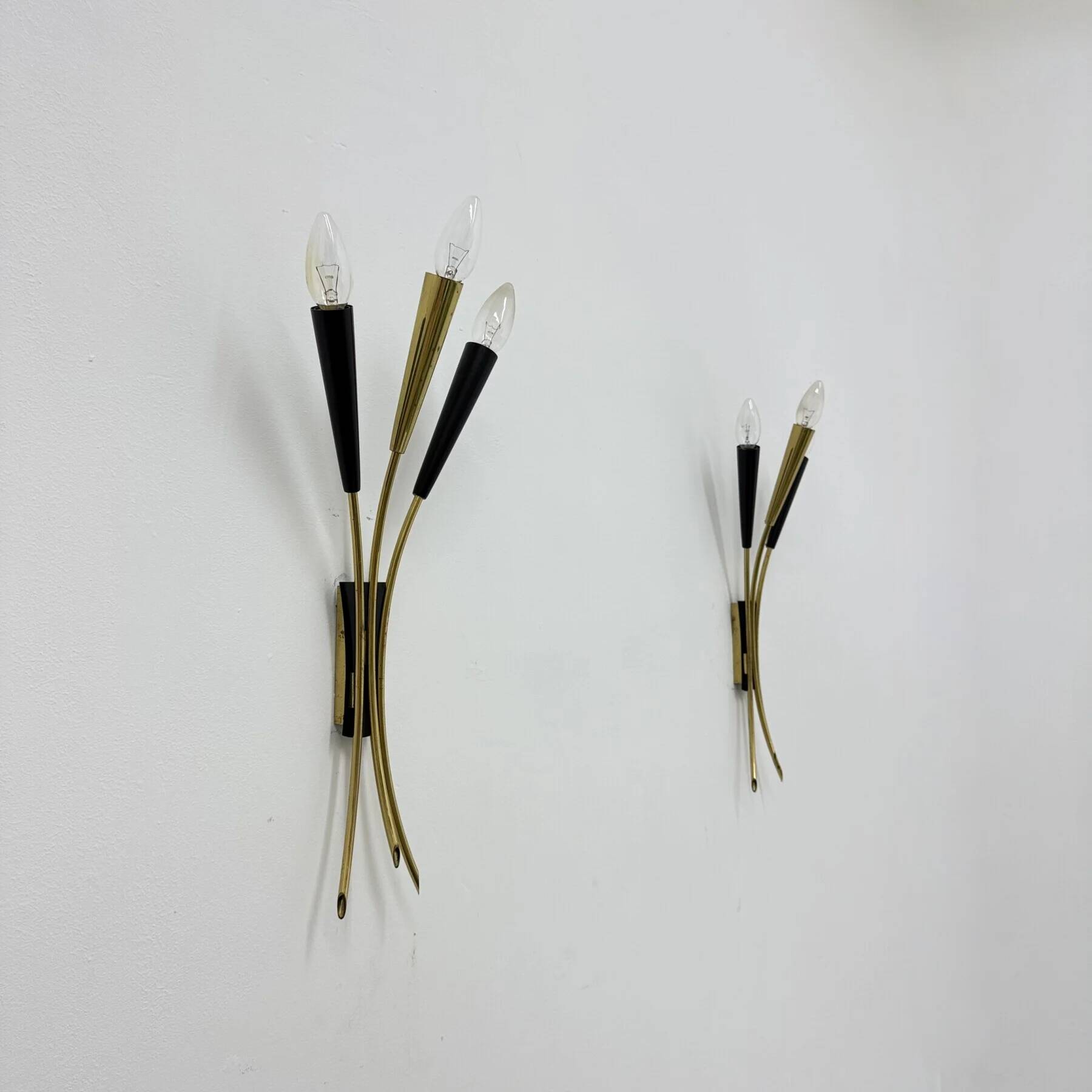 Mid-century Stillovo style brass wall light, 1950s