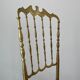 Set of 3 Chiavari chairs in brass with velvet seat and high back, 1950s, Italy.