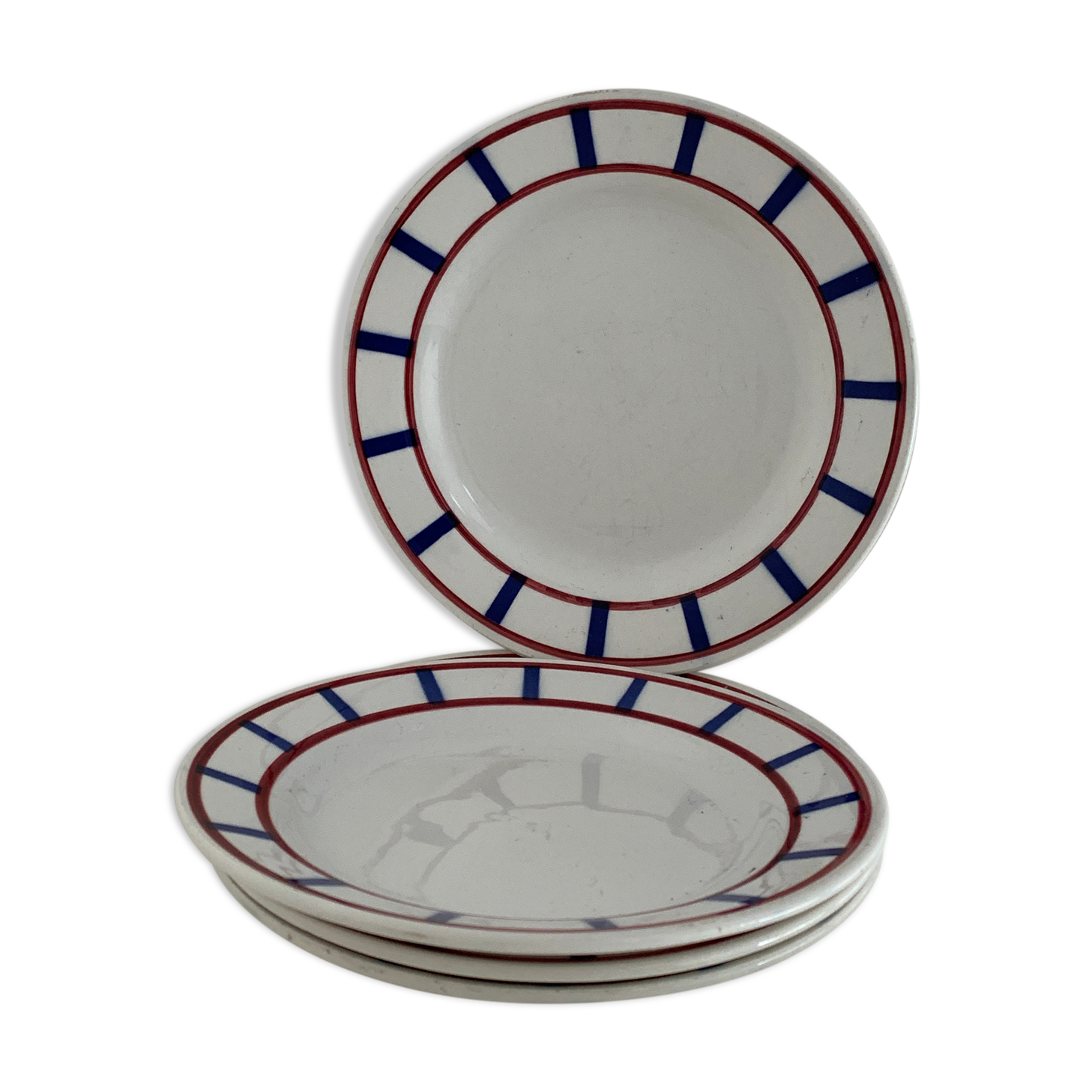 4 Digoin sarreguemines dessert plates, Basque model