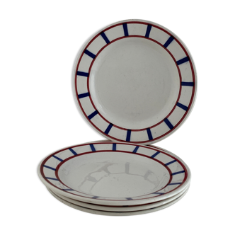 4 Digoin sarreguemines dessert plates, Basque model