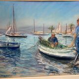 Gouache of the port of Saint Raphaël