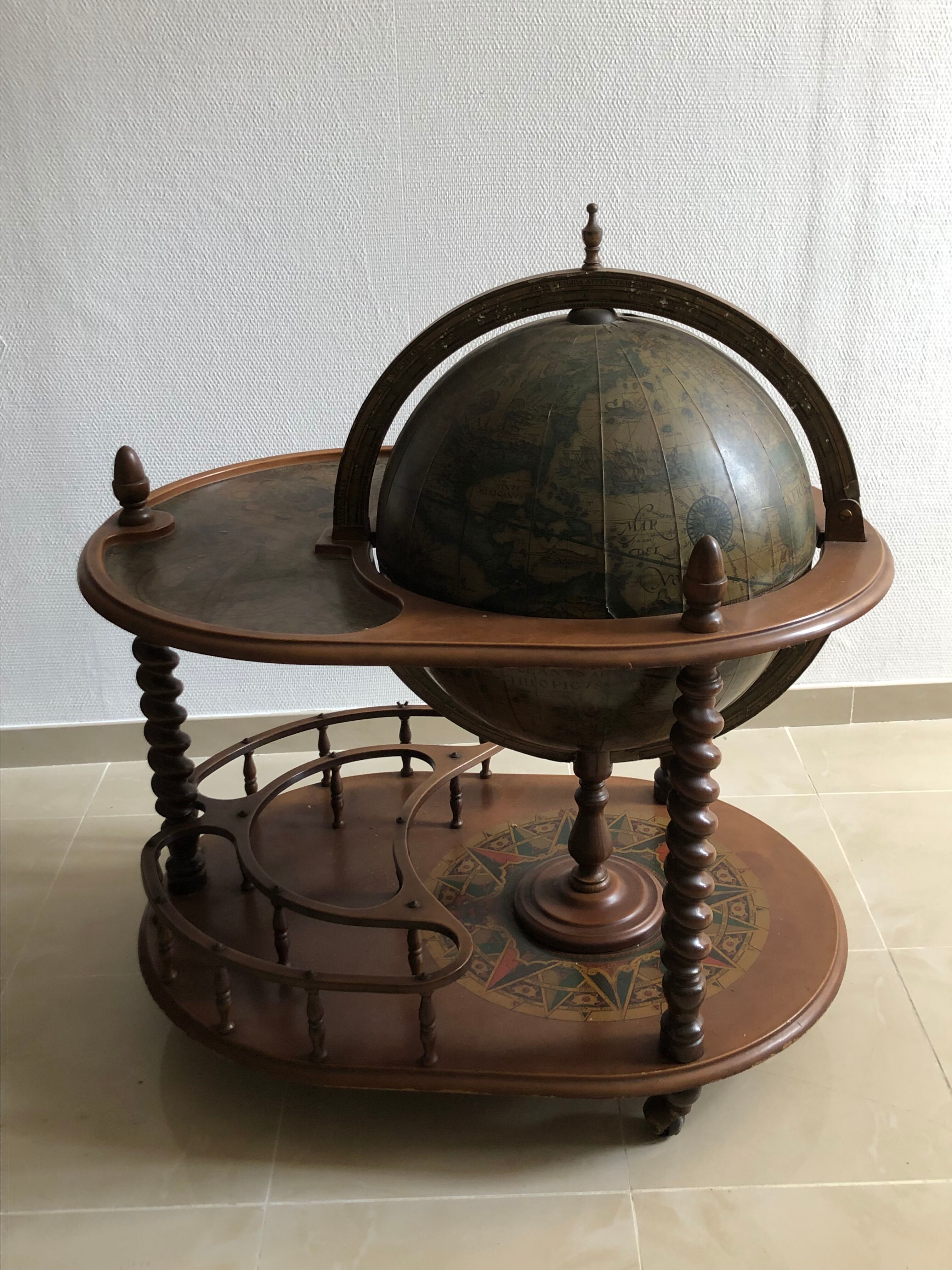 Coffee table bar world map