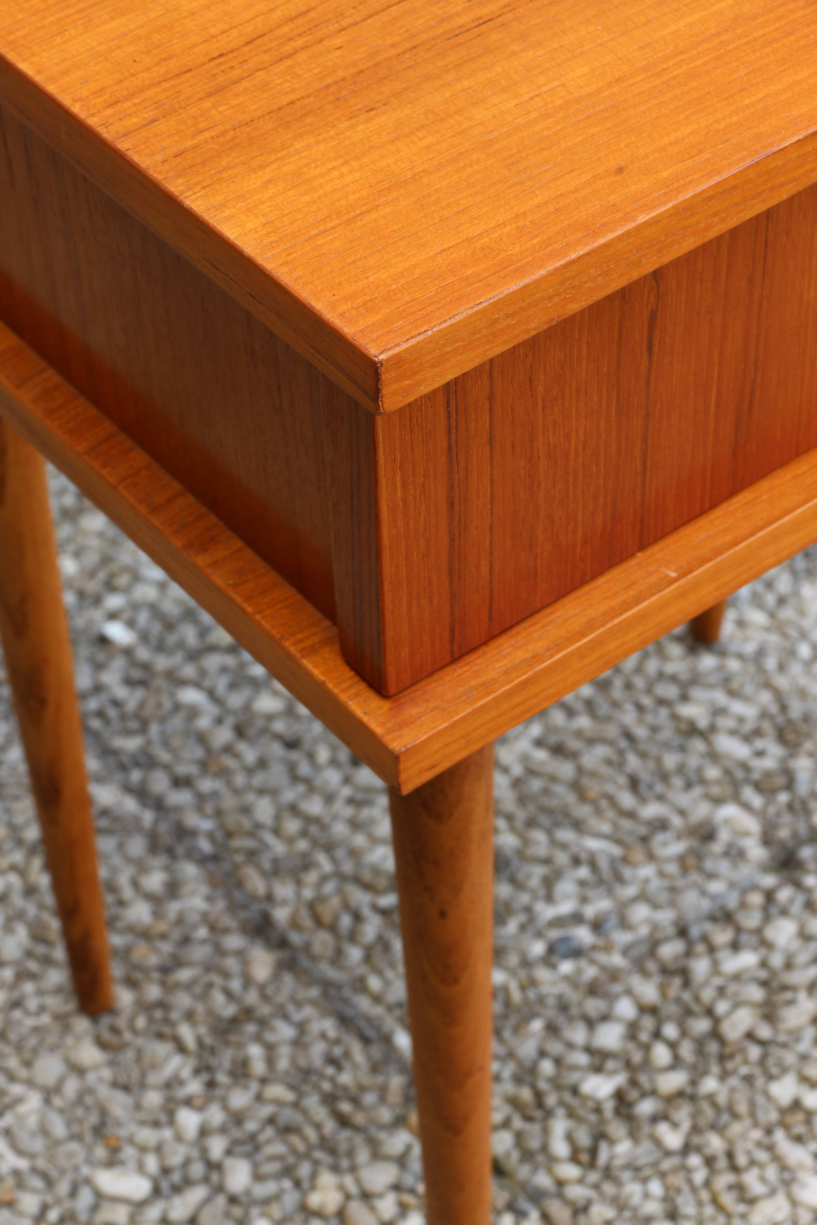 Scandinavian chest of drawers and bedside table from the 50s/60s, vintage teak