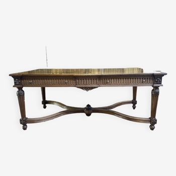 Louis xvi style mid-style table in restored walnut