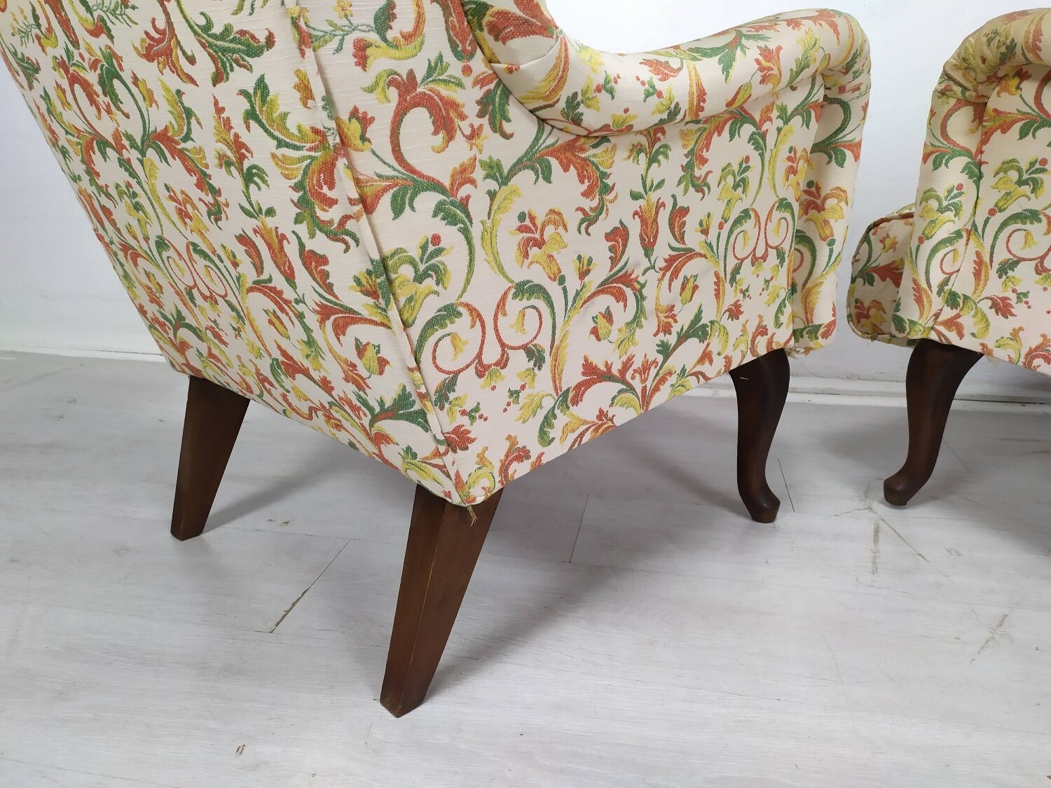 Pair of armchairs with ears