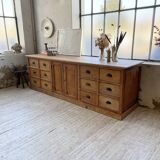 XXL solid oak counter sideboard