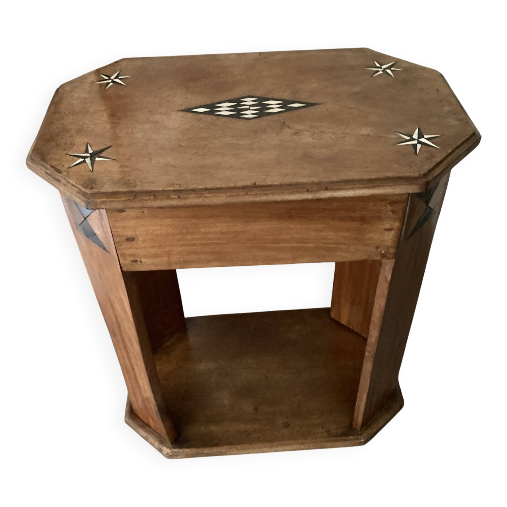 Table d'appoint, travailleuse marquetée Art déco