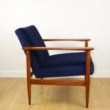 Vintage navy blue easy chair, 1970s