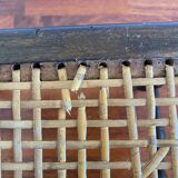 Chaise d’angle bois et rotin
