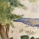 Aquarelle paysage vintage