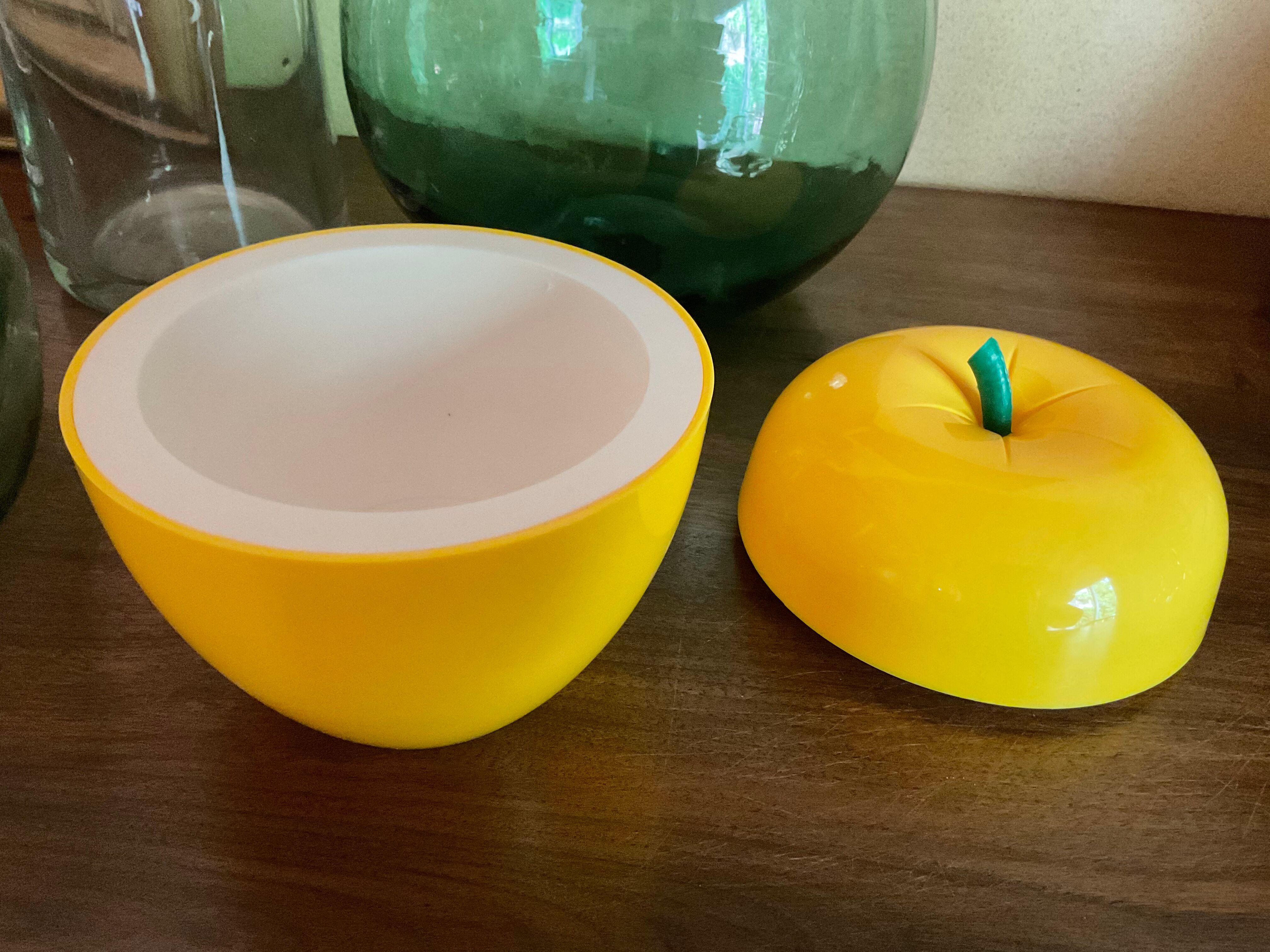 Vintage ice bucket yellow apple