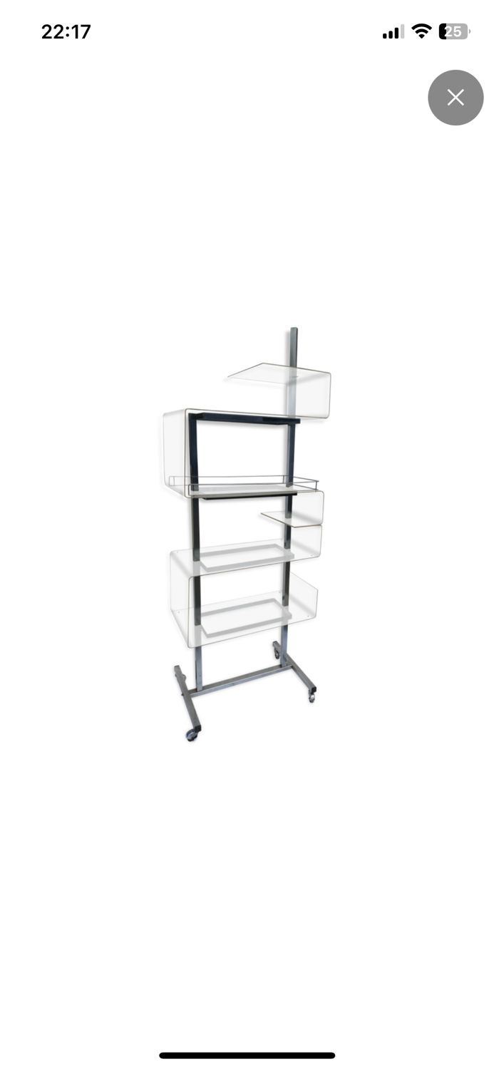 Metal and plexiglass shelf