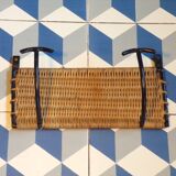 Iron and rattan coat rack 1950