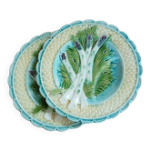 2 assiettes anciennes barbotine Salins 