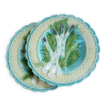 2 antique barbotine plates from Salins