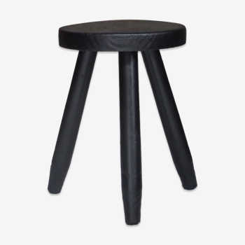 Tabouret de "berger" pin massif France 1960