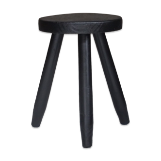 Tabouret de "berger" massive pine France 1960