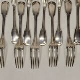 12 silver metal table cutlery net model