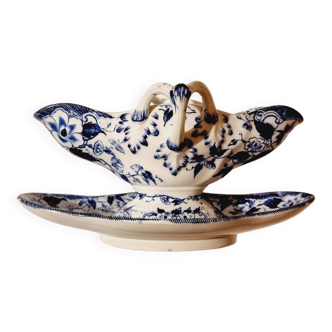 Gravy boat creil montereau flora model from 1880