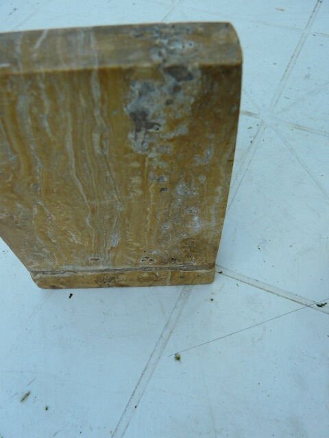 Pair of art deco book greenhouses in marble and travertine