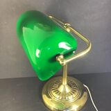 Green opaline library lamp