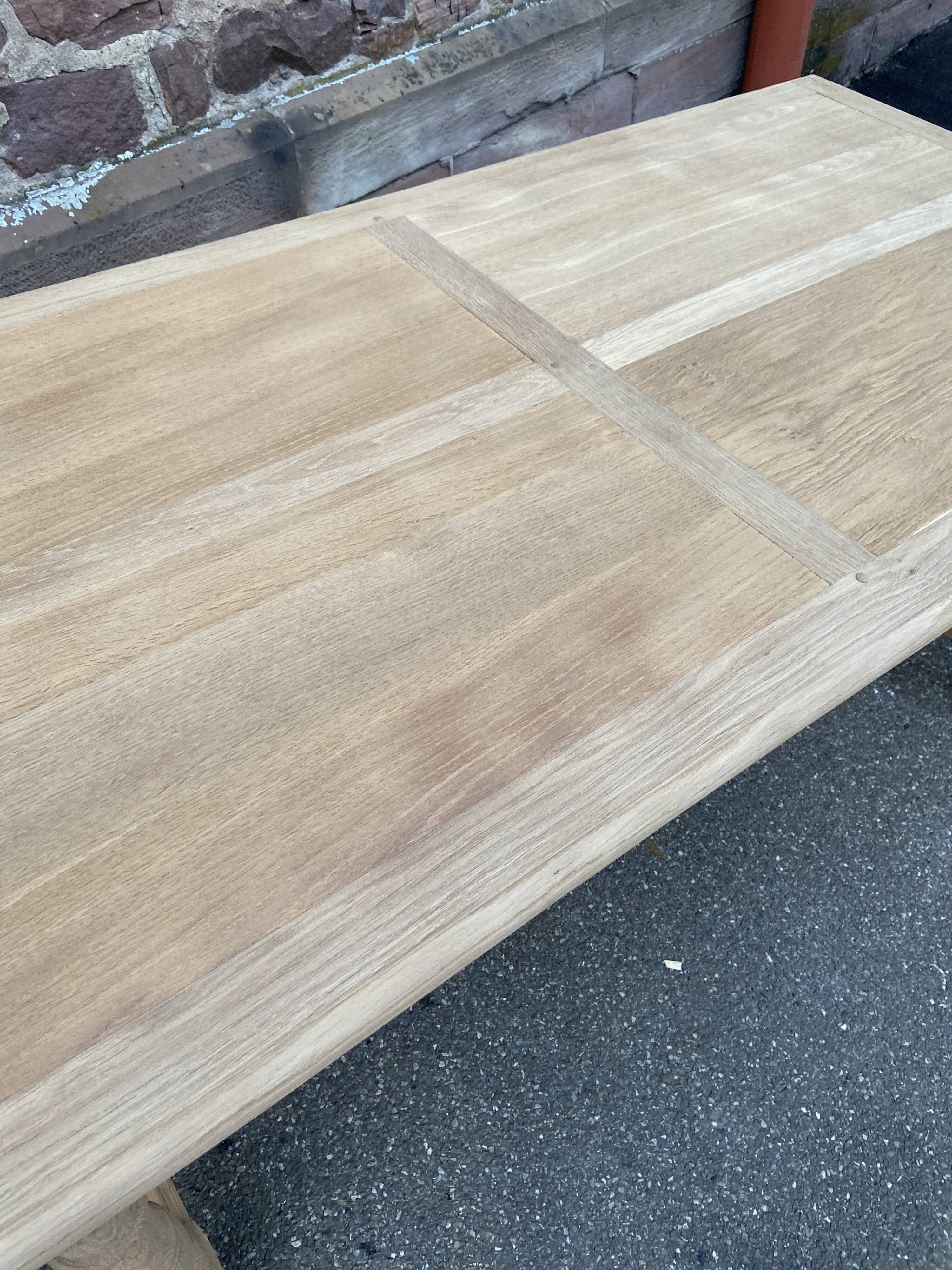 Farmhouse table natural raw oak 50s