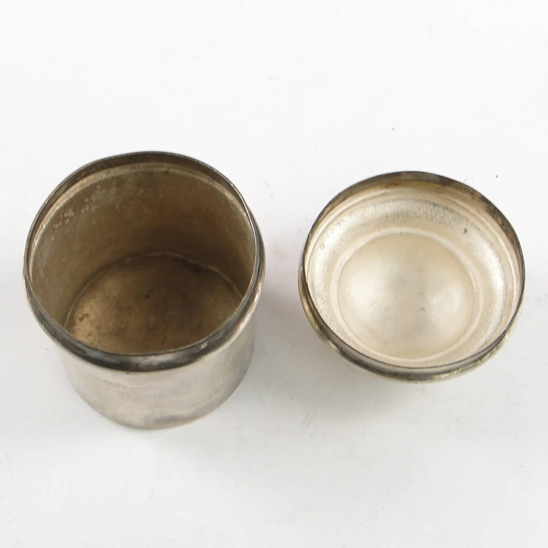 Eclectic pill box, silver-plated brass, Bronowski, Poland, 19th century