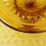 Art Deco Amber Cake Stand Depression Glass 31cm