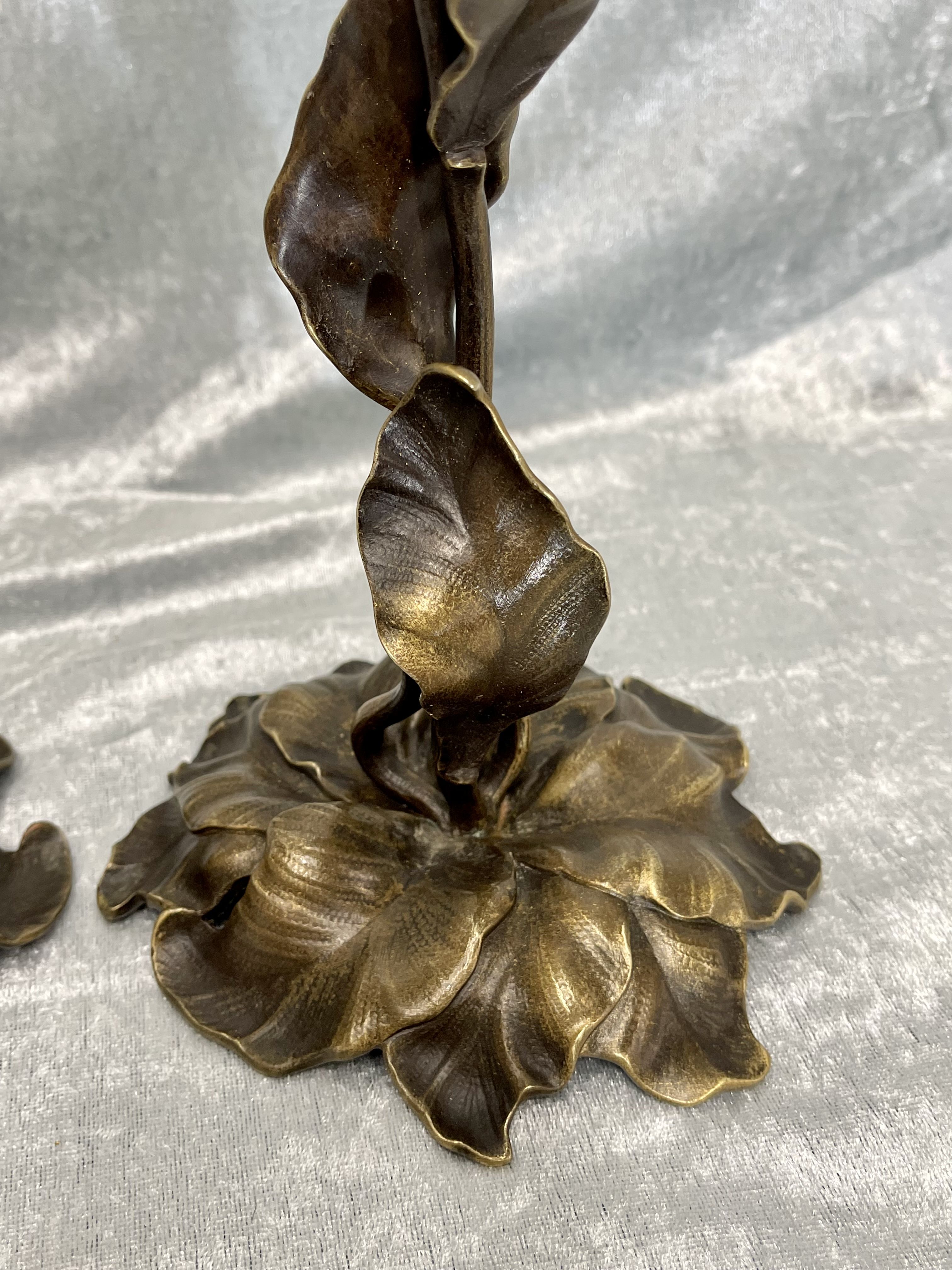 Pair of bronze candle holders from the art nouveau period 1900