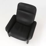 Exceptional De Sede DS50 lounge chair in black leather, Switzerland ca. 1980