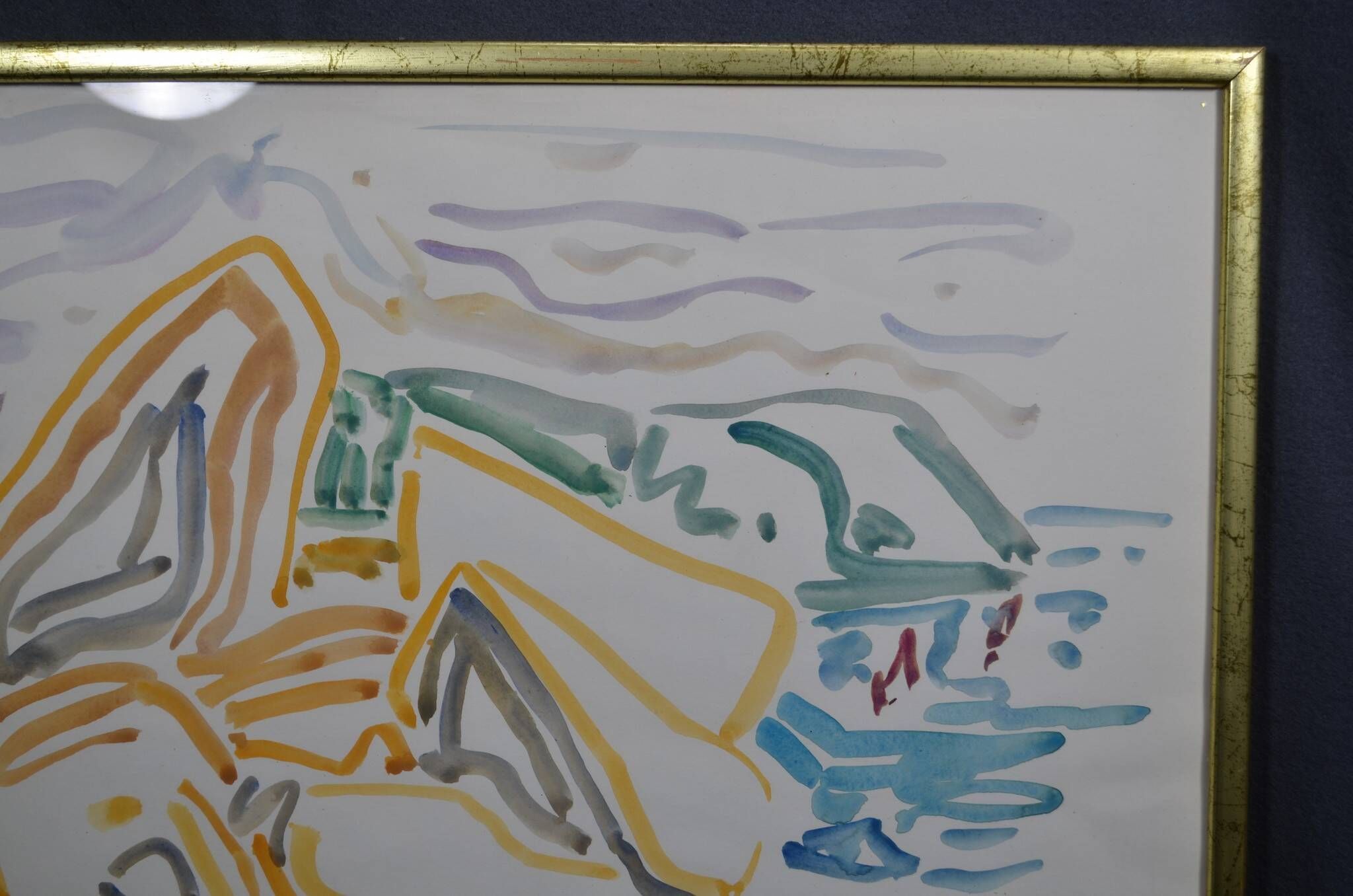 Peter PFOSI (1913-2004) "Landscape" Watercolor monogrammed and dated 1987