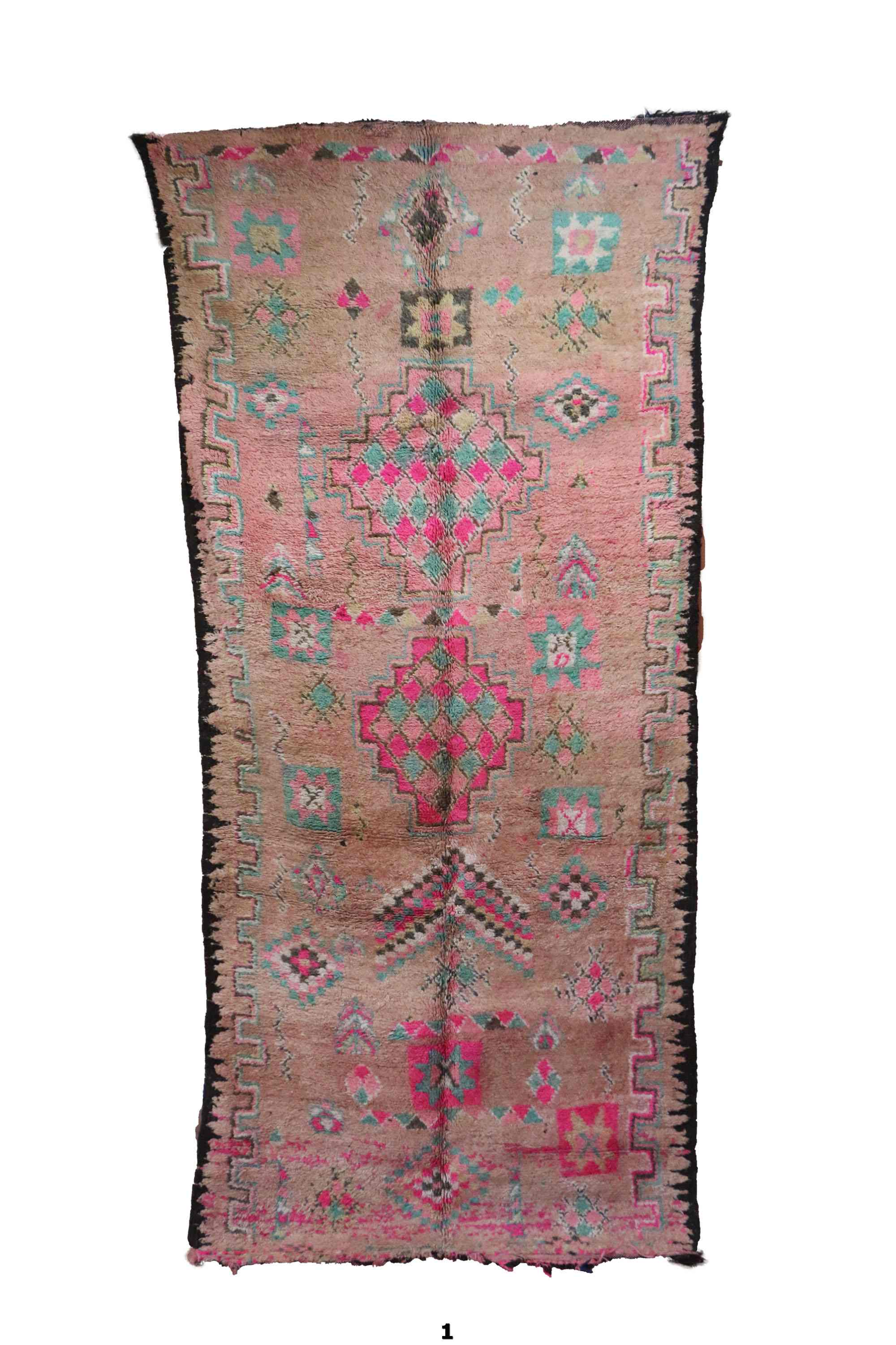Tapis marocain rose - 149 x 348 cm