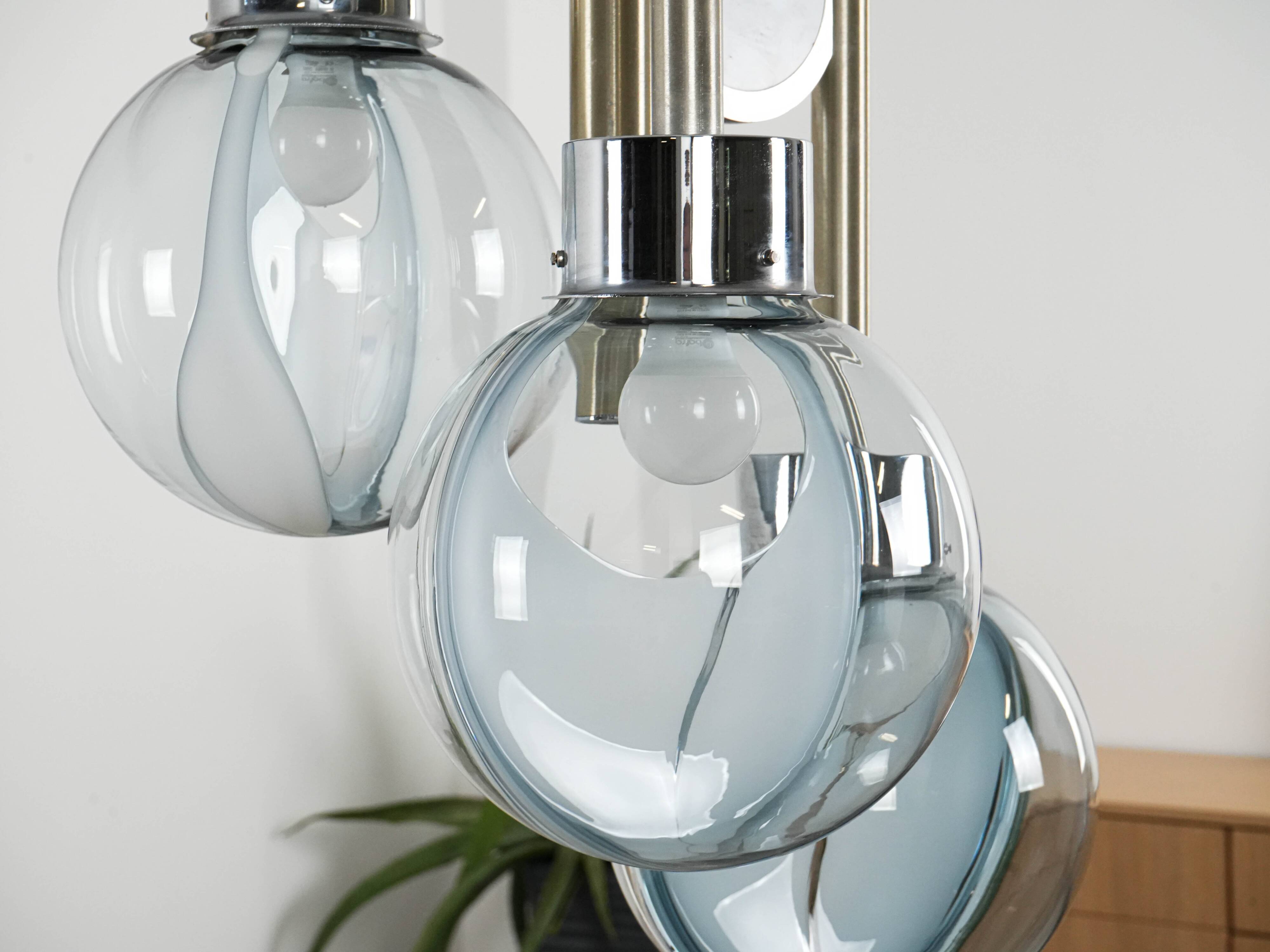 Space Age chandelier, Murano glass, 1970s, made in Italy