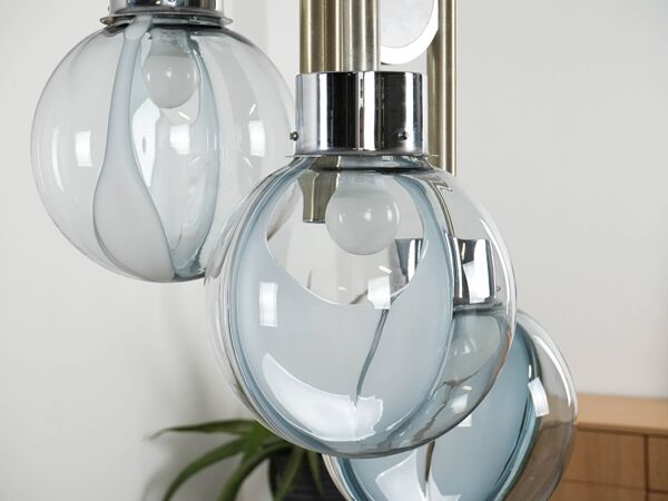 Lustre de style futuriste, verre de Murano, années 1970, fabriqué en Italie