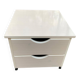 Scandinavian bedside table in solid beige wood with 2 drawers