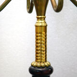 1950's floor lamp in mahogany and brass