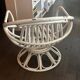 Vintage armchair in white lacquered rattan